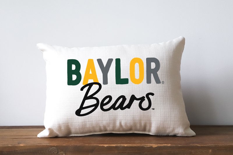 Baylor Collegiate Tones Pillow BU0004