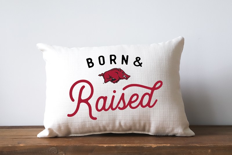Arkansas Born & Raised Pillow ARK0025