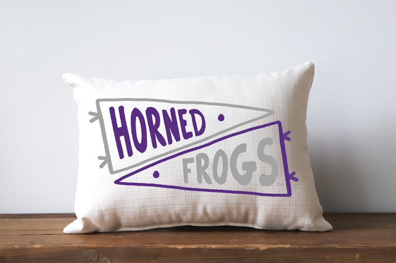 TCU Double Collegiate Pennant Pillow TCU0026