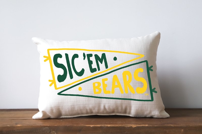 Baylor Double Collegiate Pennant Pillow BU0025