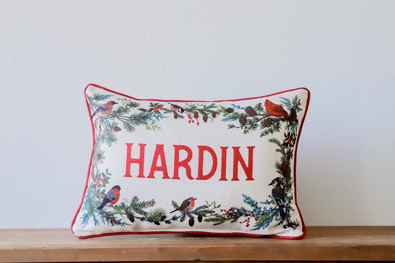 Custom Christmas Bird Border Pillow CHR0258