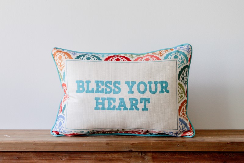 Scalloped Bless Your Heart Pillow STE0760