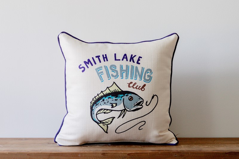 Lake Fishing Club Pillow TXT1016