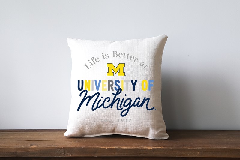Michigan Life is Better Collegiate Pillow MICH0012