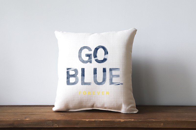 Michigan Watercolor Motto Forever Pillow MICH0013