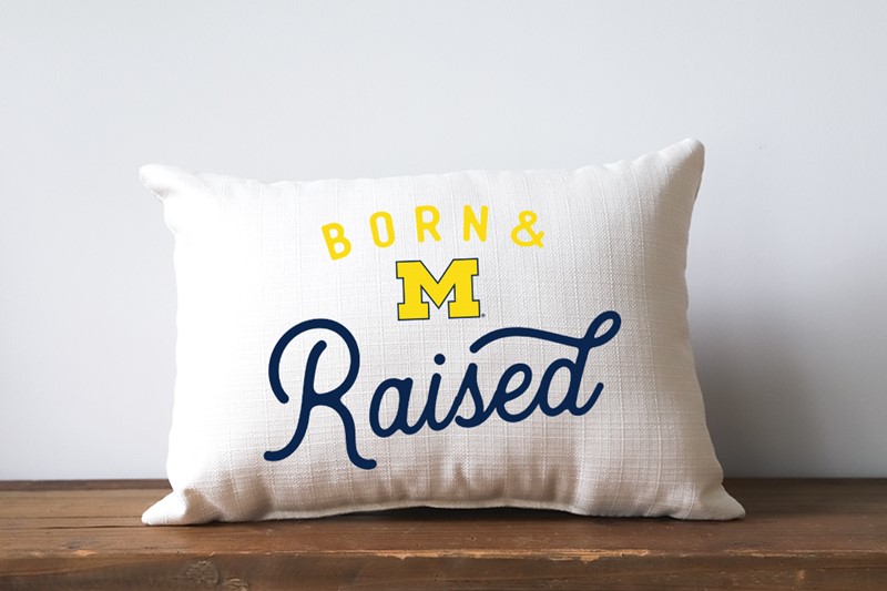 Michigan Born & Raised Pillow MICH0015