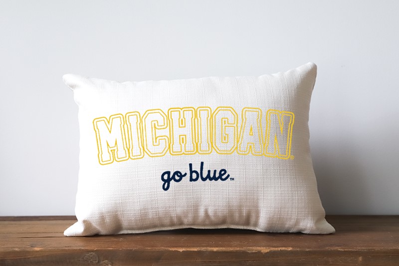 Michigan Varsity Collegiate Pillow MICH0017