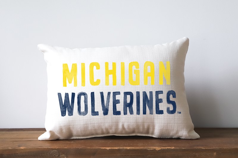 Michigan Wolverines Poster Tones Pillow MICH0005