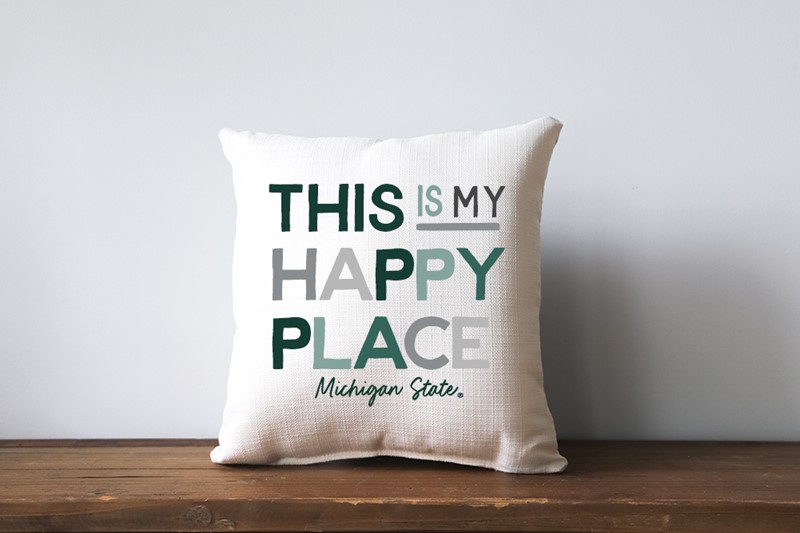 Michigan State This is My Happy Place Pillow MIST0014