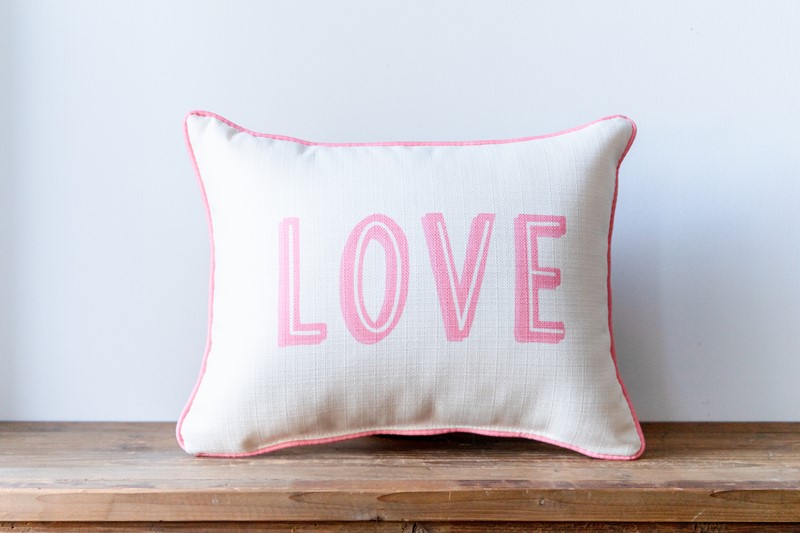 Baby Pink Love Block Pillow CHI0064