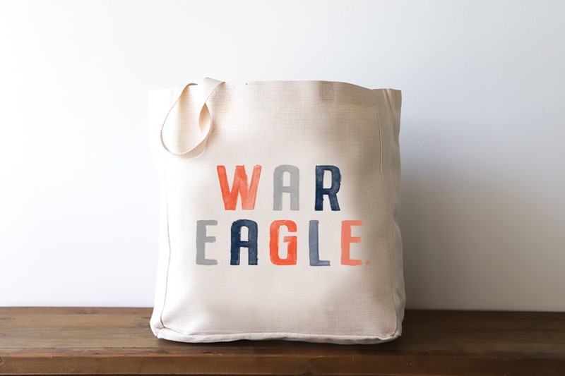 Auburn War Eagle Poster Tones Tote AU0035BAG