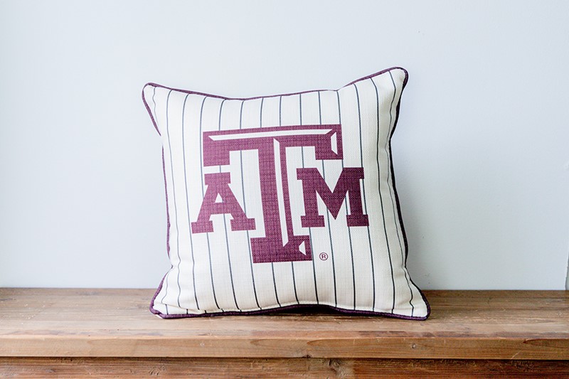 Texas A&M Baseball Pinstripe Pillow TAM0016