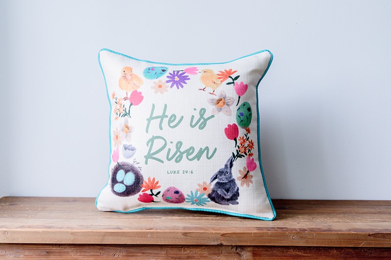 He is Risen Easter Wreath Pillow TXT1105