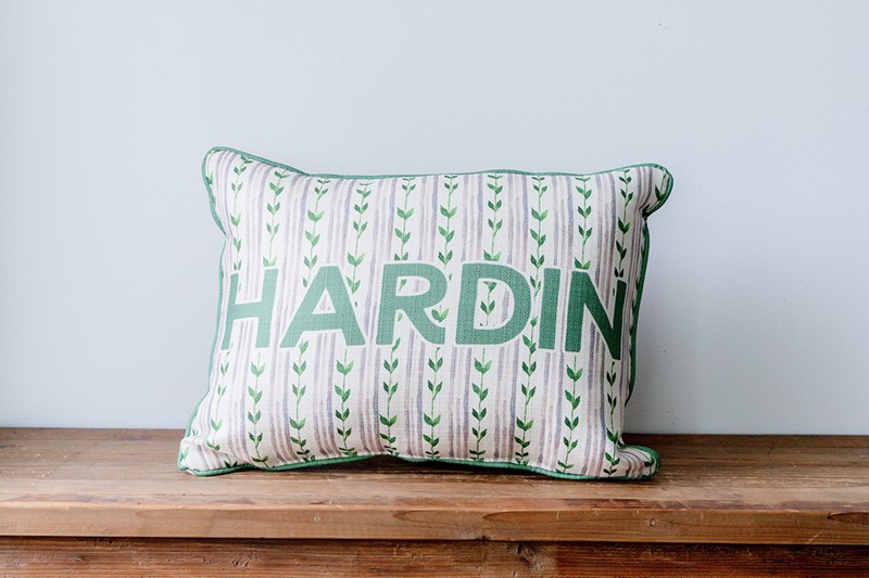 Greenery Stripe Name Pillow TXT1078