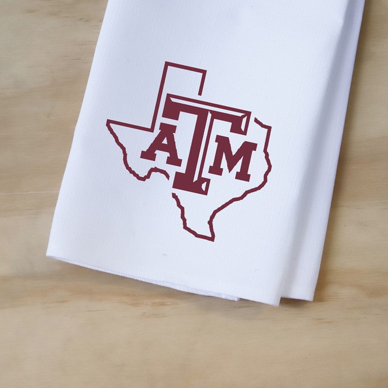 Texas A&M with Texas Outline Tea Towel TAM014TT