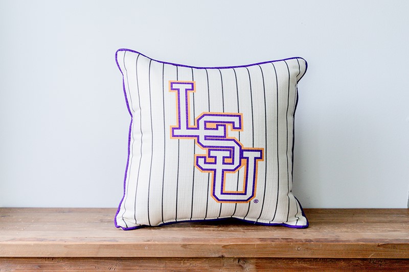 LSU Interlocking Baseball Pinstripe Pillow LSU0035