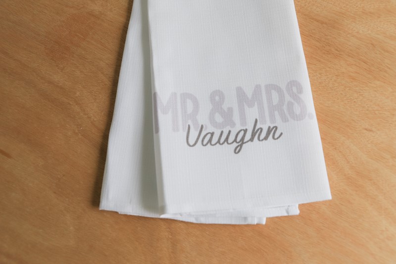 Neutral Mr. And Mrs. Last Name Tea Towel TXT1096TT