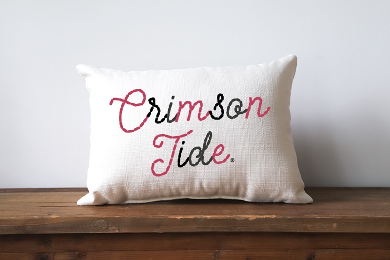 Alabama Stitched Script Pillow AL0013