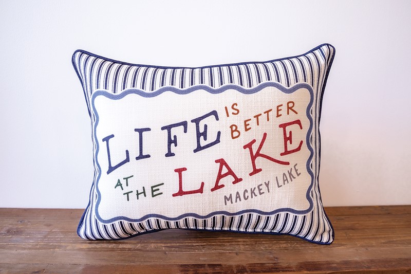 Ticking Life is Better at the Lake Pillow LAK0008