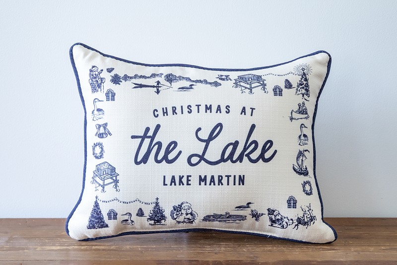 Toile Christmas at the Lake Pillow LAK0015