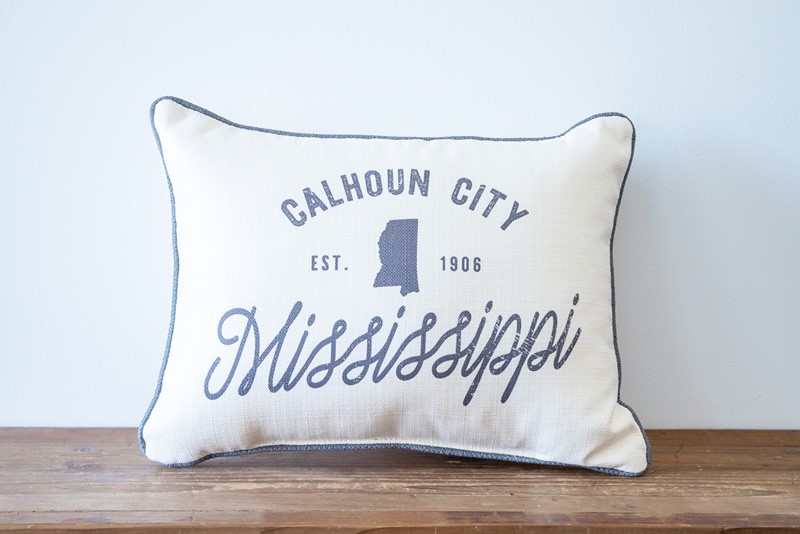 Gray Distressed City/State Arch Pillow STE0845