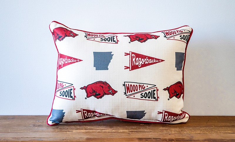 Arkansas Pennant Pattern Pillow ARK0038