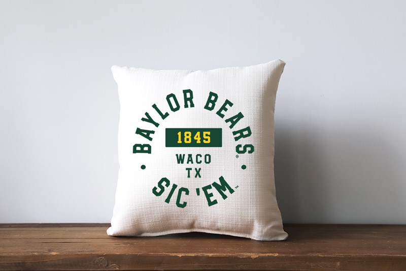 Baylor Athletic Circle Pillow BU0026