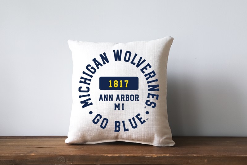 Michigan Athletic Circle Pillow MICH0022