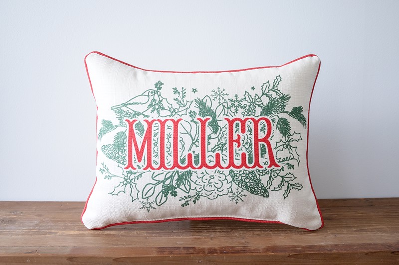 Christmas Victorian Last Name Pillow CHR0301