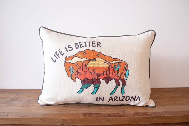Life is Better Desert Buffalo Pillow DST0001