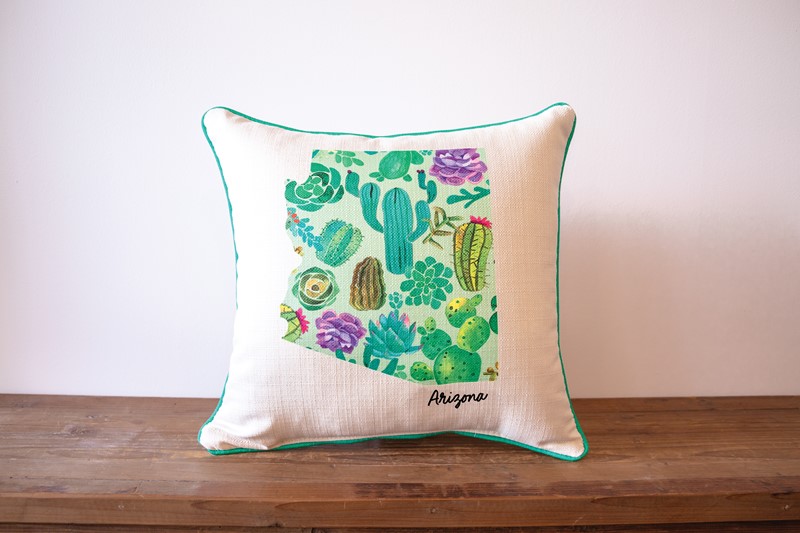 Cactus Pattern State Pillow DST0011