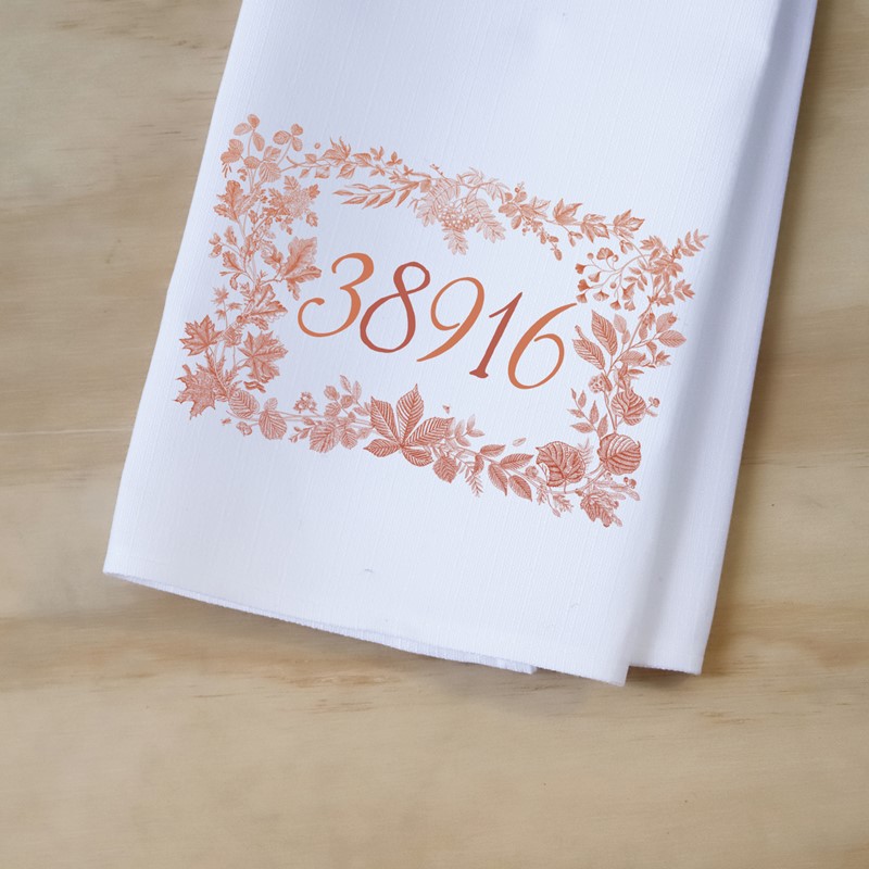 Autumn Leaf Zip Code Tea Towel FAL0062TT