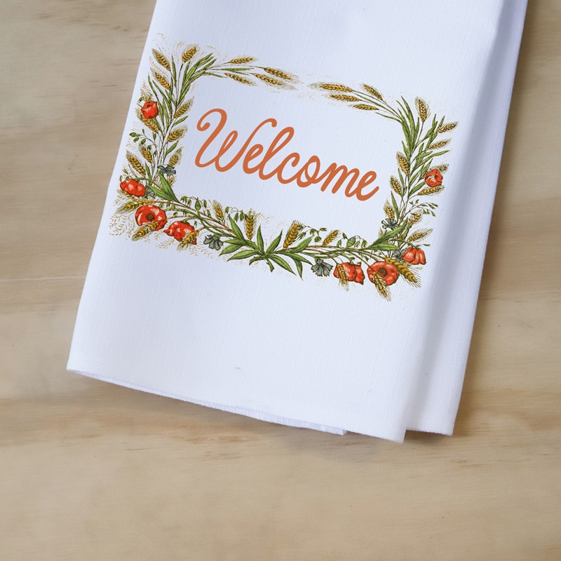 Wheat Frame Welcome Tea Towel FAL0063TT