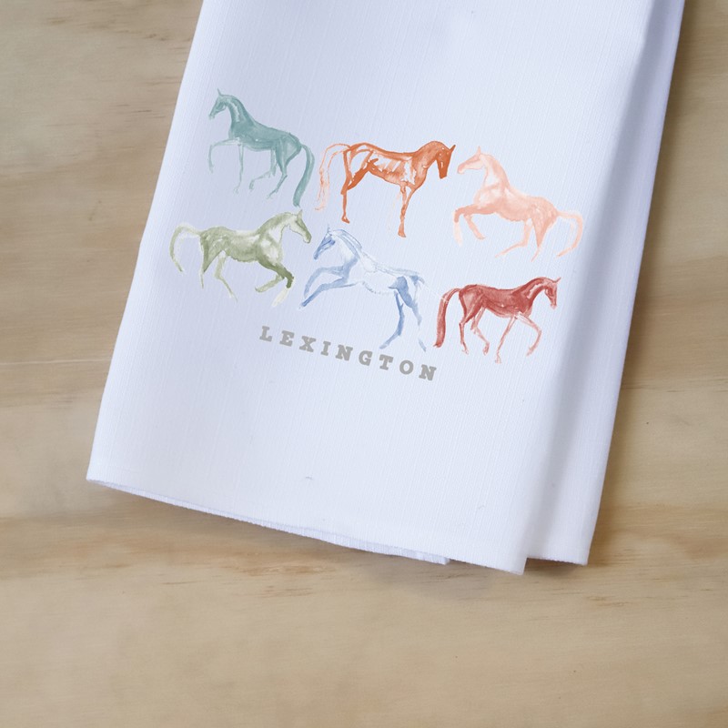 Multi Horses Hometown Tea Towel STE0850TT