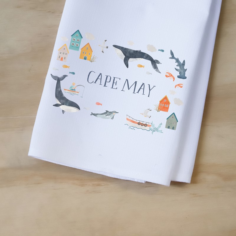 Whale Cluster Hometown Tea Towel BEA0059TT