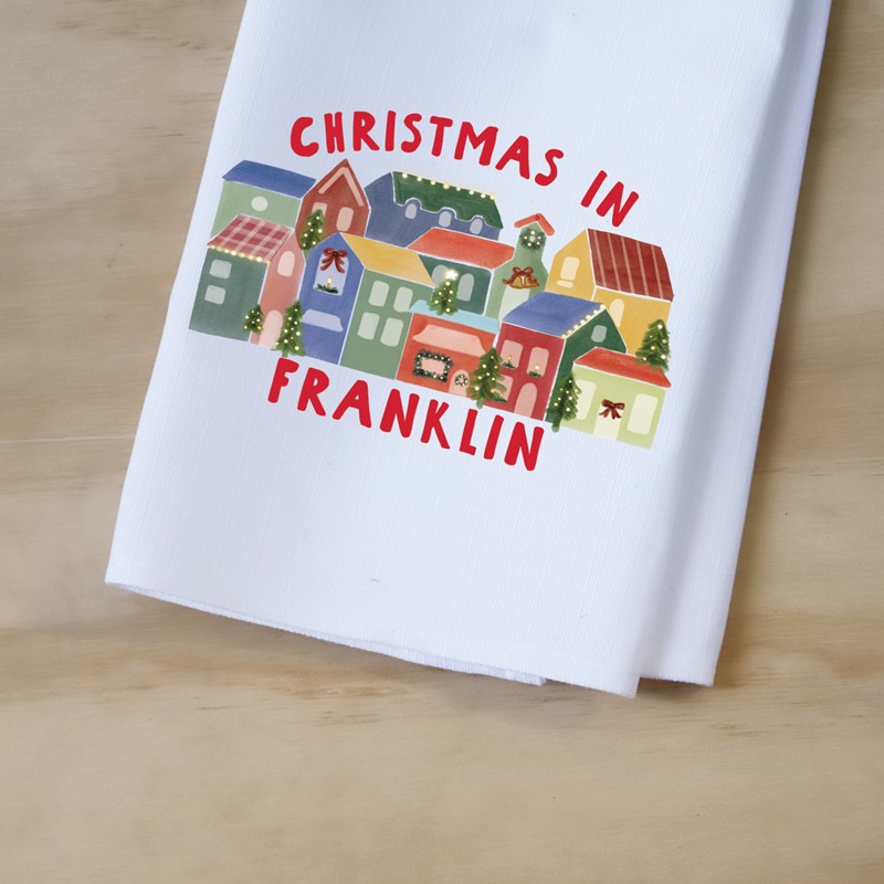 Stacked Hometown Christmas Tea Towel CHR0292TT