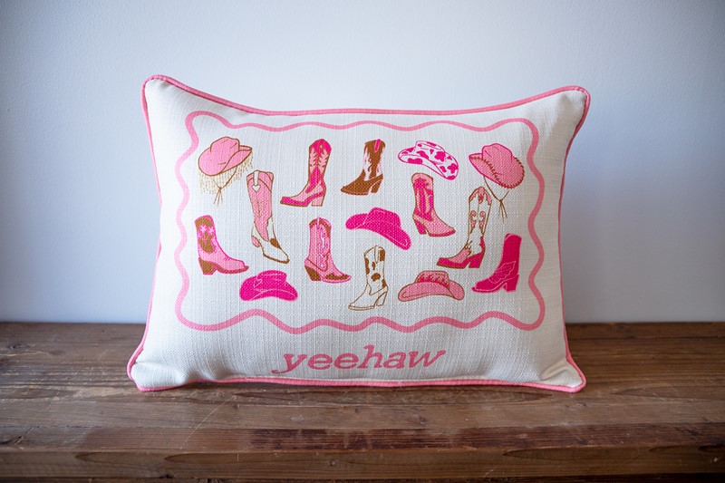 Yeehaw Hats and Boots Pillow TXT1131