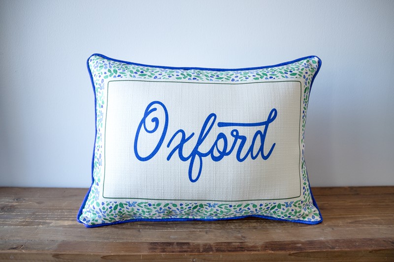 Floral Blue Green Hometown Pillow STE0862
