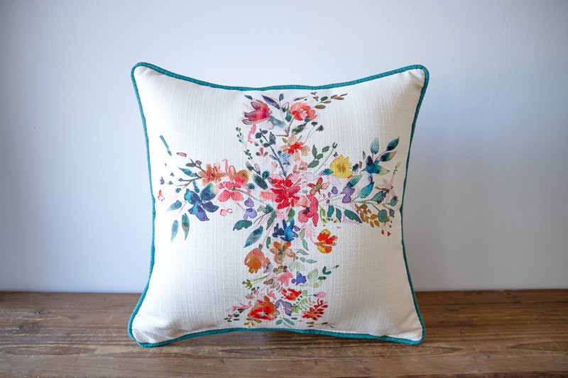 Floral Cross Pillow INS0004