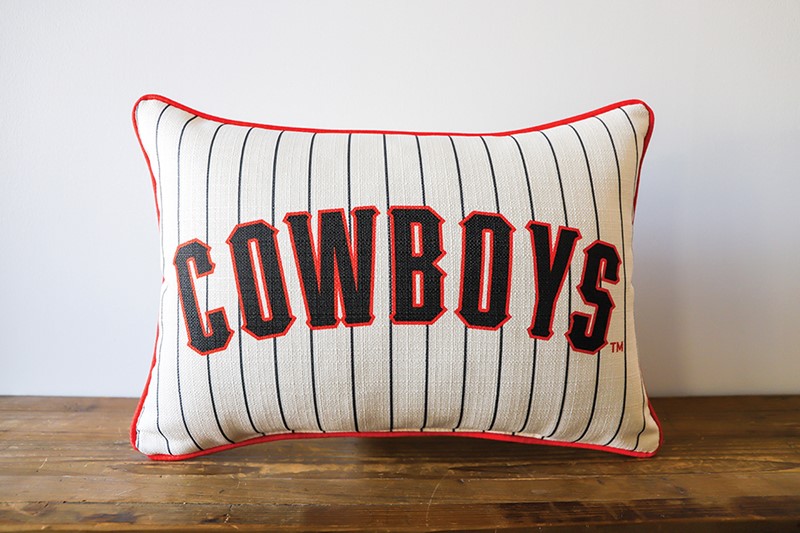 Cowboys Baseball Pinstripe Pillow OSU0046