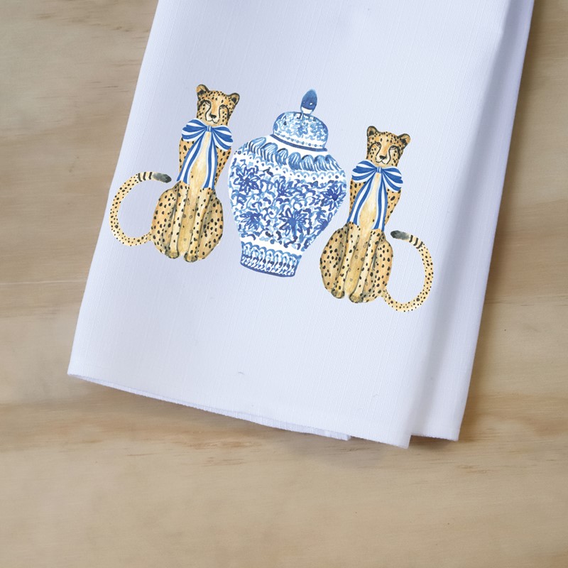 Blue Vase Cheetah Tea Towel TXT1140TT