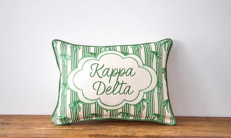 Bow Pattern Kappa Delta Pillow SOR0043-KD