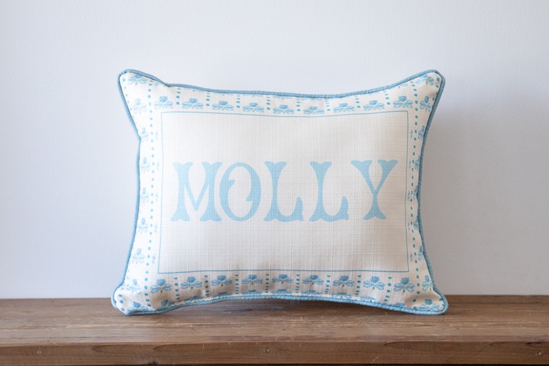 Blue Hydrangea Name Pillow CHI0093