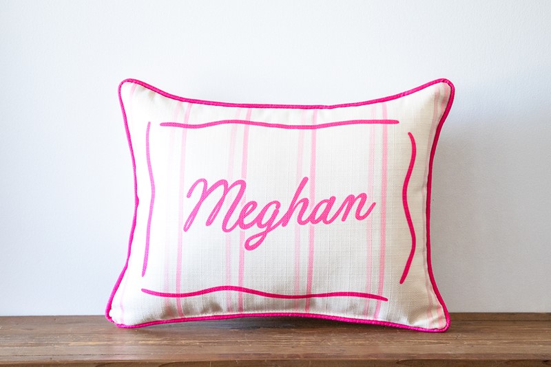 Girl Name Stripes Pillow CHI0095