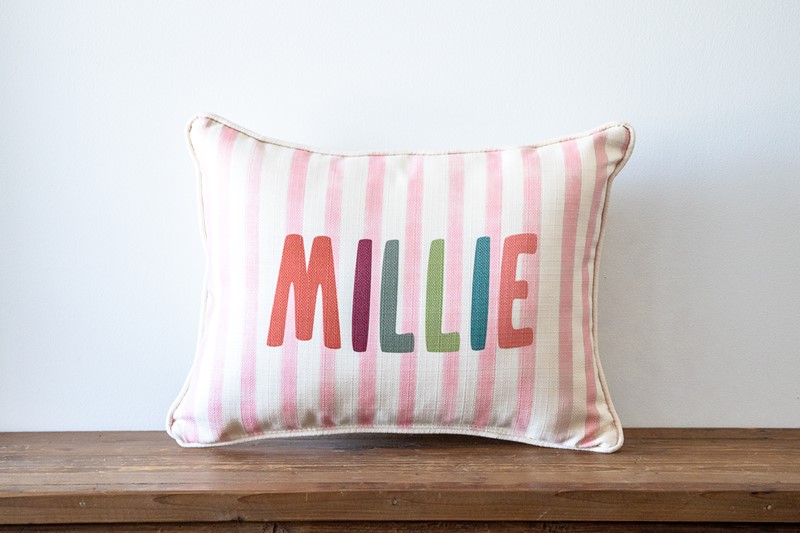 Bubble Stripe Name Pillow CHI0099
