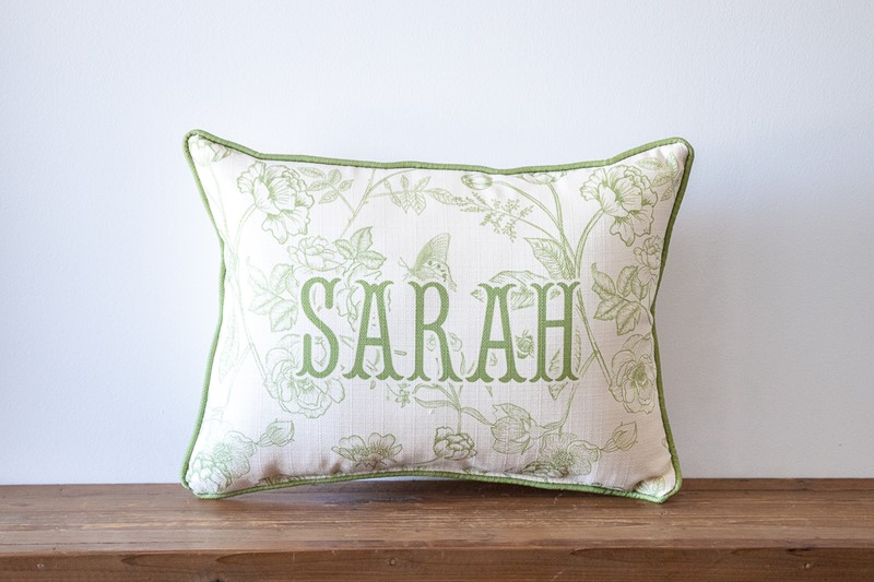 Victorian Toile Name Pillow CHI0098