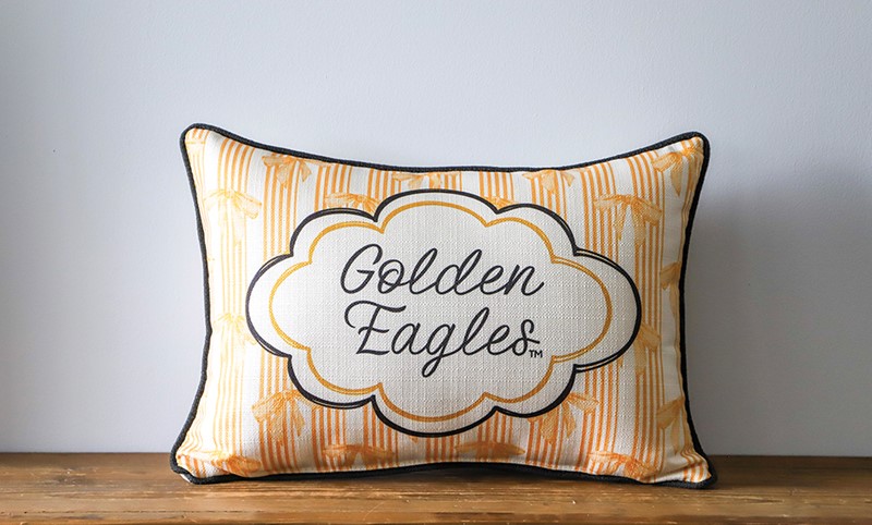 Golden Eagles Bow Pattern Pillow USM0062