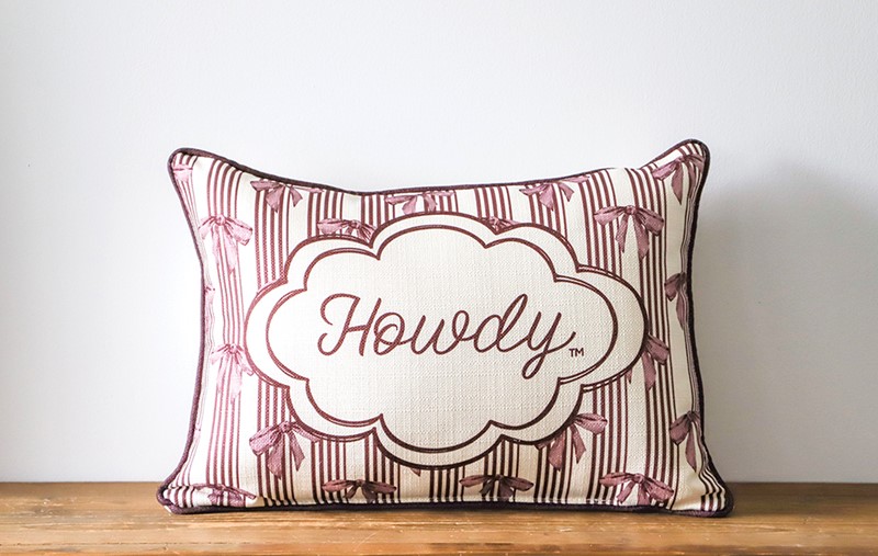 Howdy Bow Pattern Pillow TAM0053