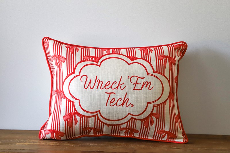 Wreck 'Em Tech Bow Pattern Pillow TECH0050