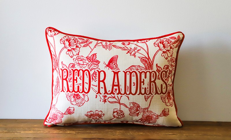 Red Raiders Toile Pillow TECH0052